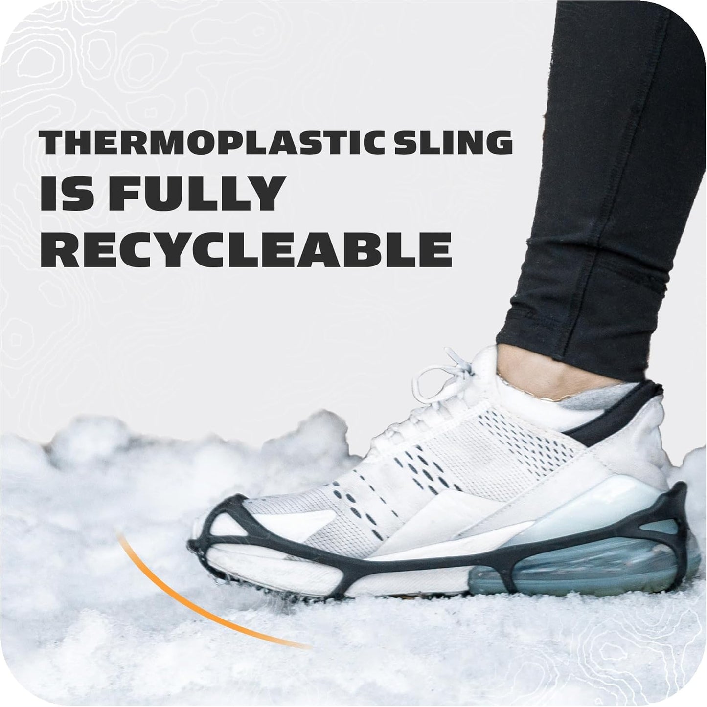 Walk Traction Cleats - 360-Degree Grip on Snow, Ice, & Multi-Terrain Surfaces - Elastic Outer Band W/ Easy-On/Off Heel Tab & 1.2Mm Zinc-Coated Steel Coils - Abrasion & Rust Resistant - Unisex