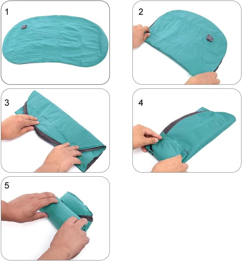 Portable Inflatable Pillow Ultralight Camping Travel Outdoor Protective Sleeping Gear(Black)