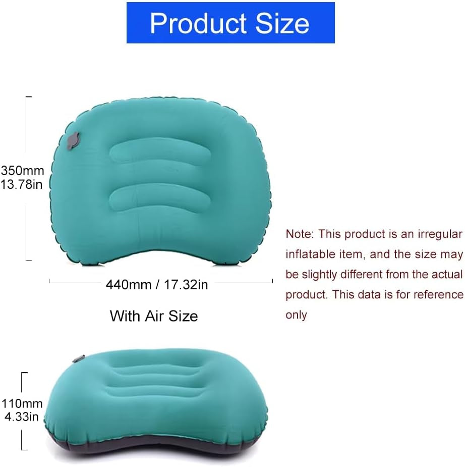 Portable Inflatable Pillow Ultralight Camping Travel Outdoor Protective Sleeping Gear(Black)