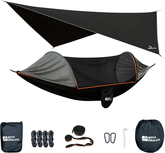 Himalaya Camping Hammock with Rain Fly Tarp & Mosquito Net, Portable Camping Hammock for Adults, Waterproof, Lightweight, Backpacking, Travel & Survival, Outdoor & Indoor Yard