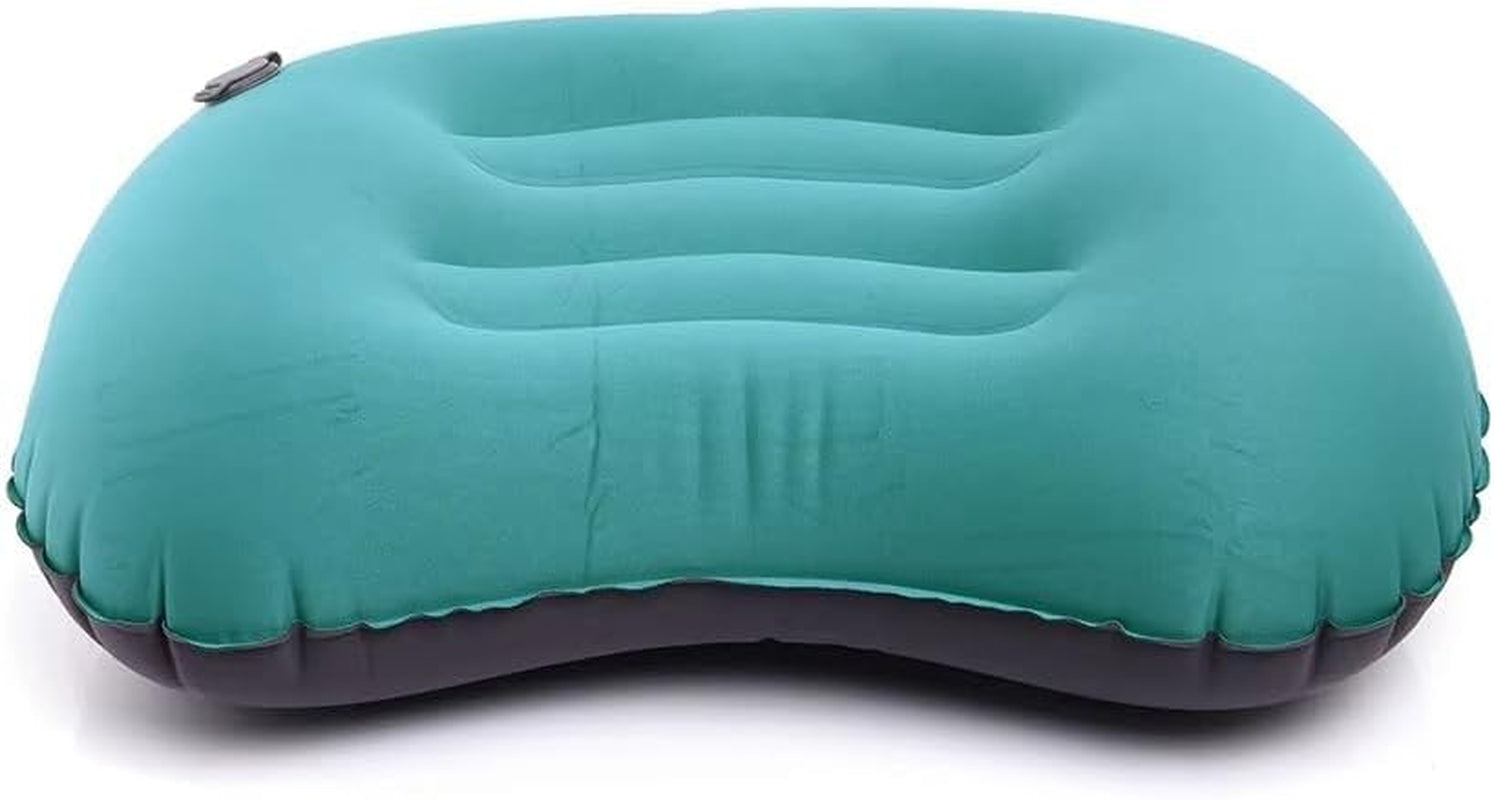 Portable Inflatable Pillow Ultralight Camping Travel Outdoor Protective Sleeping Gear(Black)