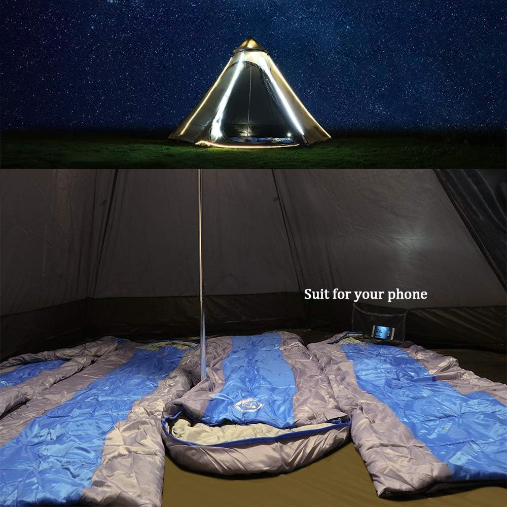12'X10'X8'Dome Camping Tent 5-6 Person 4 Season Double Layers Waterproof Anti-Uv Windproof Tents Family Outdoor Camping Tent