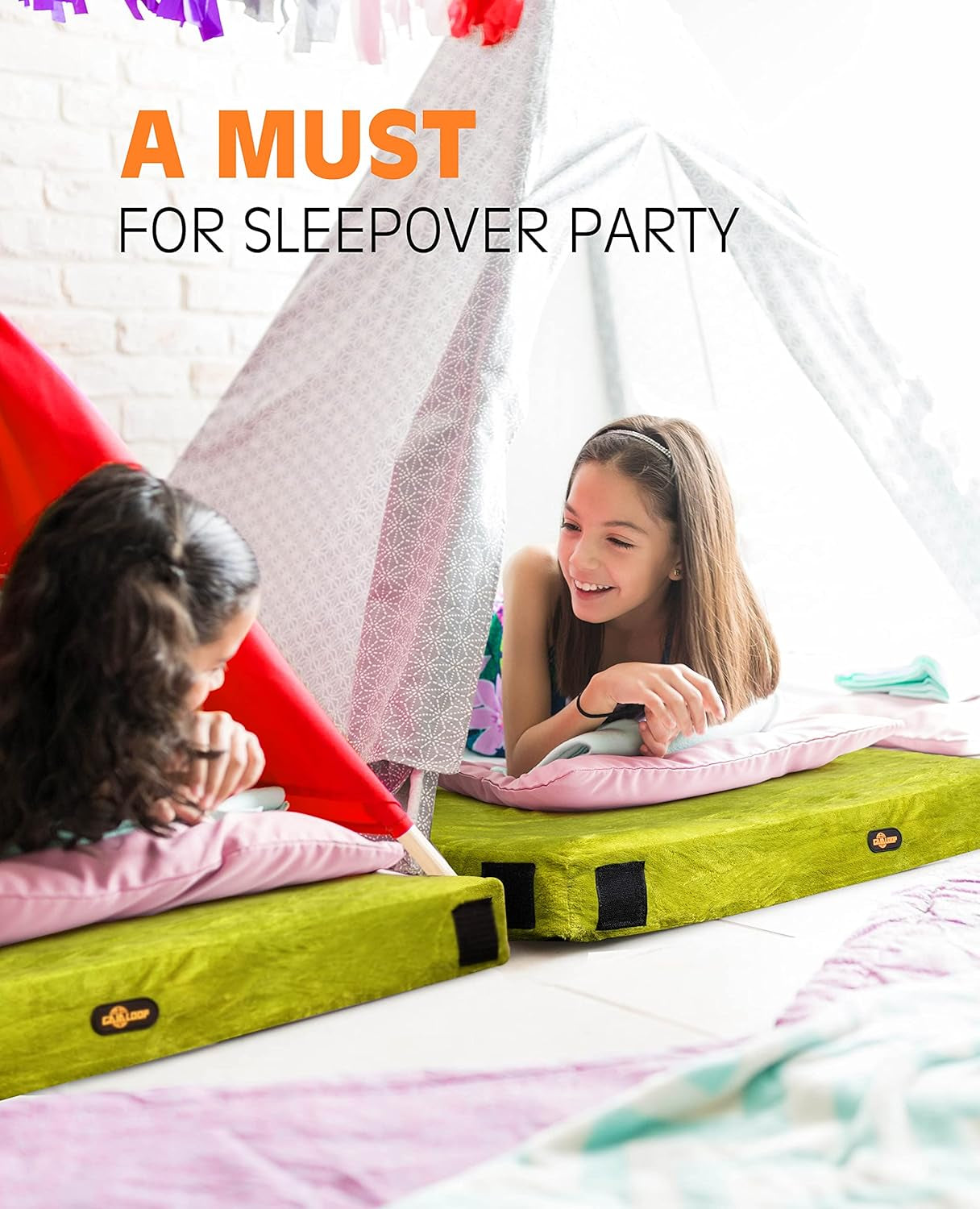 3 Inch Memory Foam Camping Mattress, Dual Layer Thick Sleeping Camp Pad for Car Tent Cot, Roll-Up Portable Glamping Floor Bed for Guests Sleepover