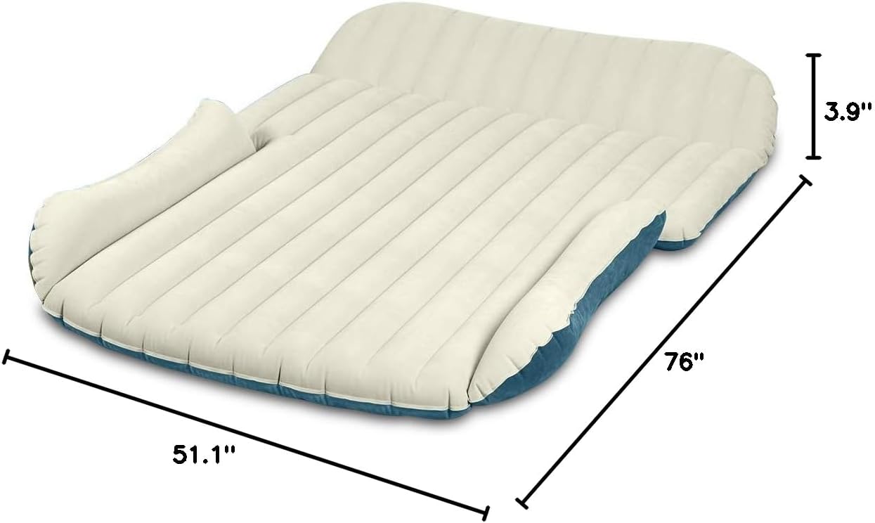 Car Air Mattress for SUV, Quick Inflation Travel Bed with Air Pump, Portable Sleeping Pad for Camping, Fits Most Suvs and Sedans, Comfortable and Durable