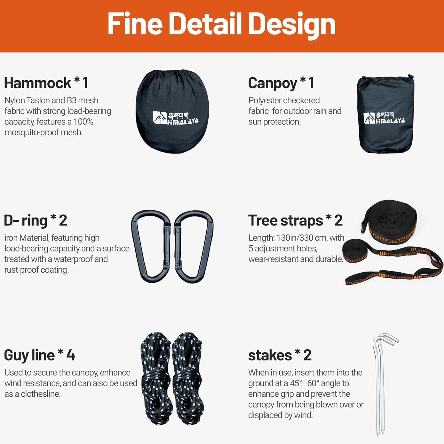 Himalaya Camping Hammock with Rain Fly Tarp & Mosquito Net, Portable Camping Hammock for Adults, Waterproof, Lightweight, Backpacking, Travel & Survival, Outdoor & Indoor Yard