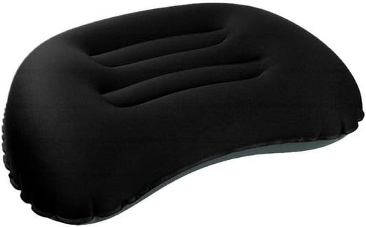 Portable Inflatable Pillow Ultralight Camping Travel Outdoor Protective Sleeping Gear(Black)