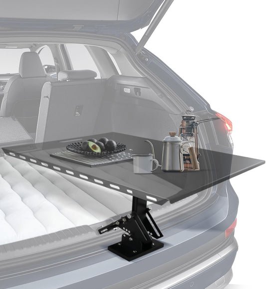 Adjustable Car Camping Table Base, Suitable for SUV & Camping Car Tailgate, Car Camping Essentials, Portable,Can Be Installed with Iron Table, Wooden Table, Easy and Quick Installation (No Tabletop)