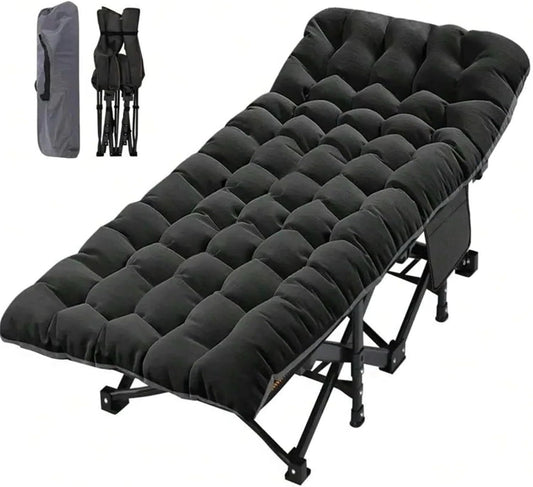 Heavy-Duty Camping Cot for Adults with Detachable Mat and Carry Bag, Foldable Portable Steel Frame, 900 Lbs Capacity, for Outdoor Camping Hiking Travel Home Use