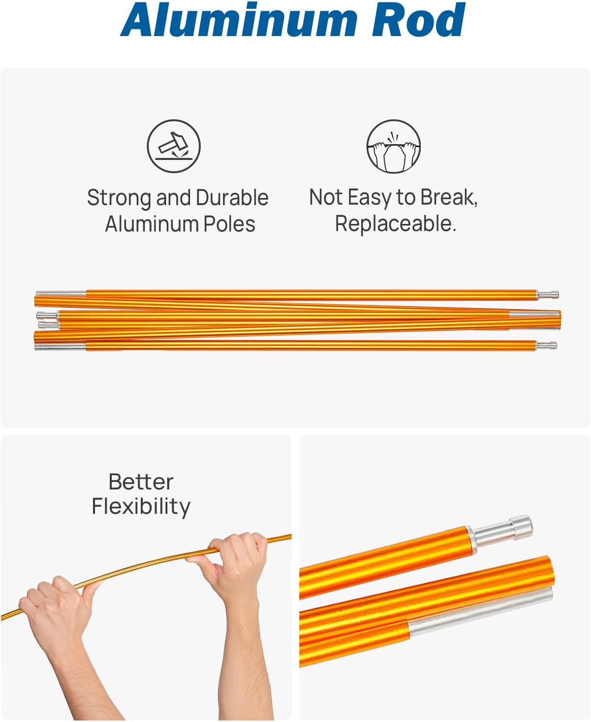 SUV Tent for Camping with Rainfly, Double Door Design Car Tent with Aluminum Poles, SUV Tailgate Tent with Waterproof Pu2000Mm Double Layer for 4-8 Person, Orange