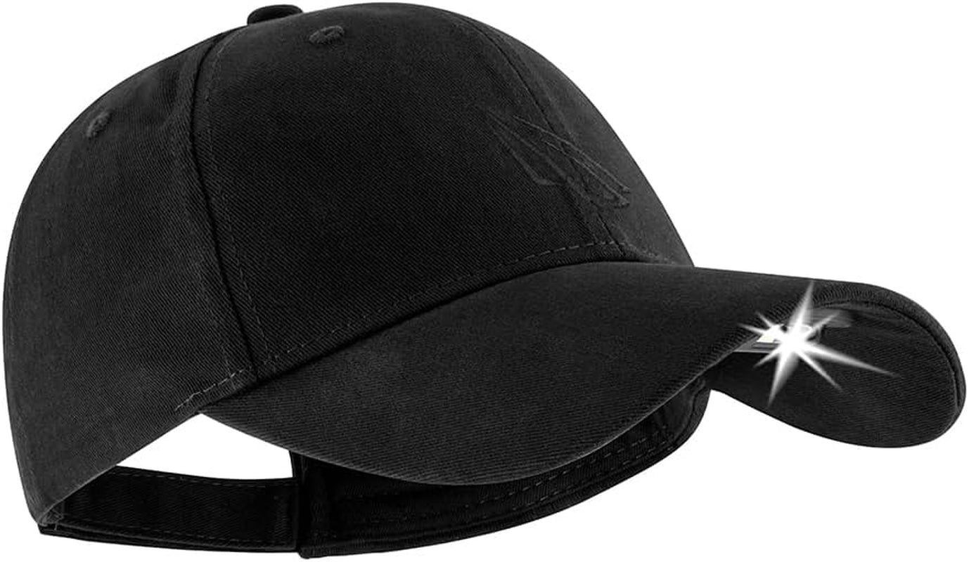 LED Hat Light - POWERCAP Baseball Cap with Light Built in - LED Cap Visor Light with Bright Headlight and IPX4 Rating