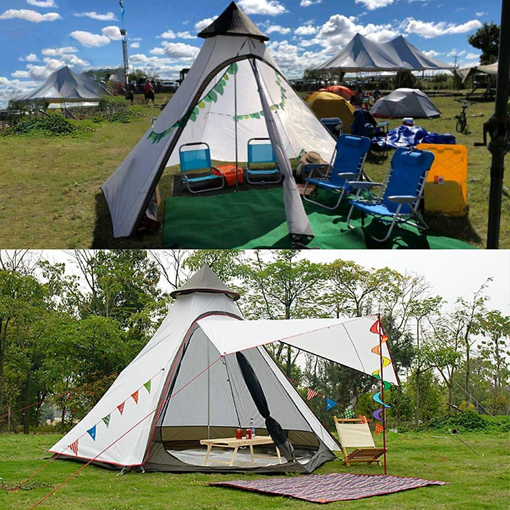 12'X10'X8'Dome Camping Tent 5-6 Person 4 Season Double Layers Waterproof Anti-Uv Windproof Tents Family Outdoor Camping Tent