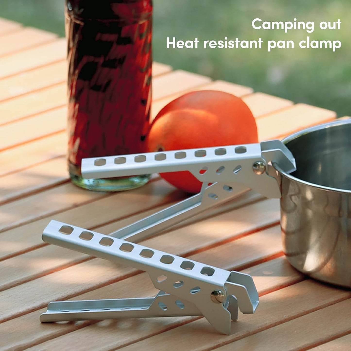 Silver Aluminum Alloy Bowl Grippers Camp Grippers Hot Pot Clip Tableware Cookware Holder Lifter Clamps for Hiking Backpacking Hot Pot Grippers Tool Tongs Grippers for Kitchen Hot Pan Grippers Hot