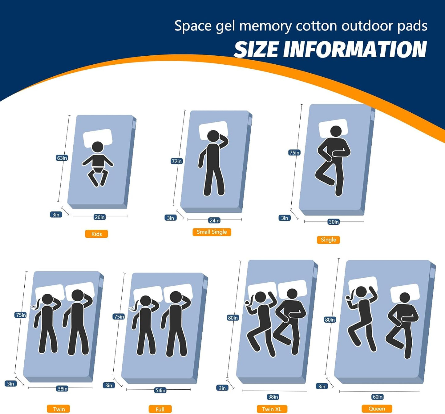 Memory Foam Camping Mattress Pad, Certipur-Us Sleeping Mat, Portable Roll up Mattress for Adults, Camping Bed Pads for Sleepover, Car Bed with Travel Bag