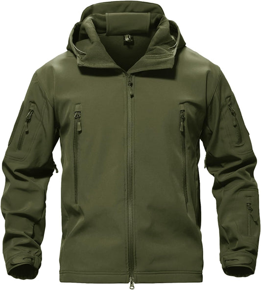 Men'S Special Ops Military Tactical Soft Shell Winter Warm Fleece Lined Jacket Rain Hood Coat Hiking Snowboard