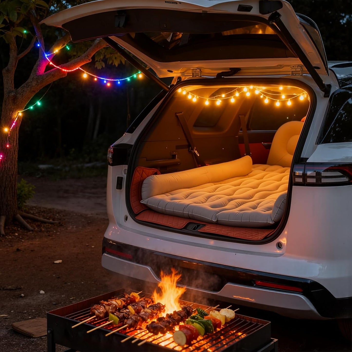 Car Air Mattress for SUV, Quick Inflation Travel Bed with Air Pump, Portable Sleeping Pad for Camping, Fits Most Suvs and Sedans, Comfortable and Durable