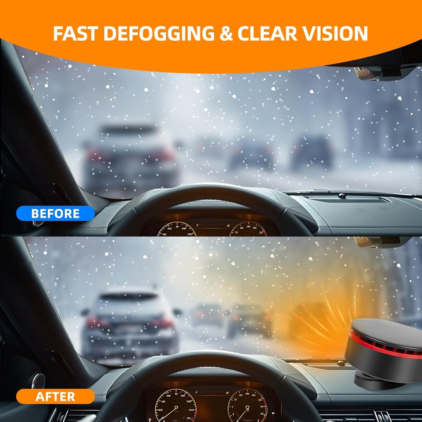 Car Heater Windshield Defroster and Defogger,12V Car Heaters for Vehicle,Portable Defrost Device Car Demister That Plugs into Cigarette Lighter for Car (N216)