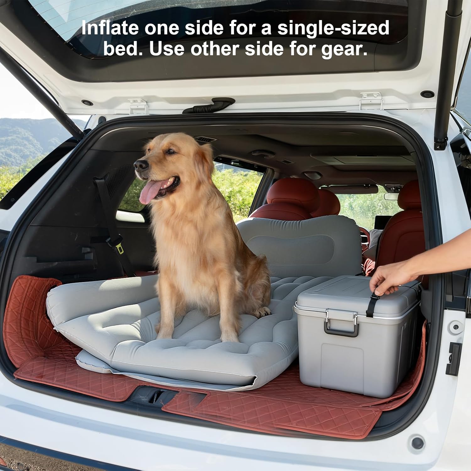 Car Air Mattress for SUV, Quick Inflation Travel Bed with Air Pump, Portable Sleeping Pad for Camping, Fits Most Suvs and Sedans, Comfortable and Durable