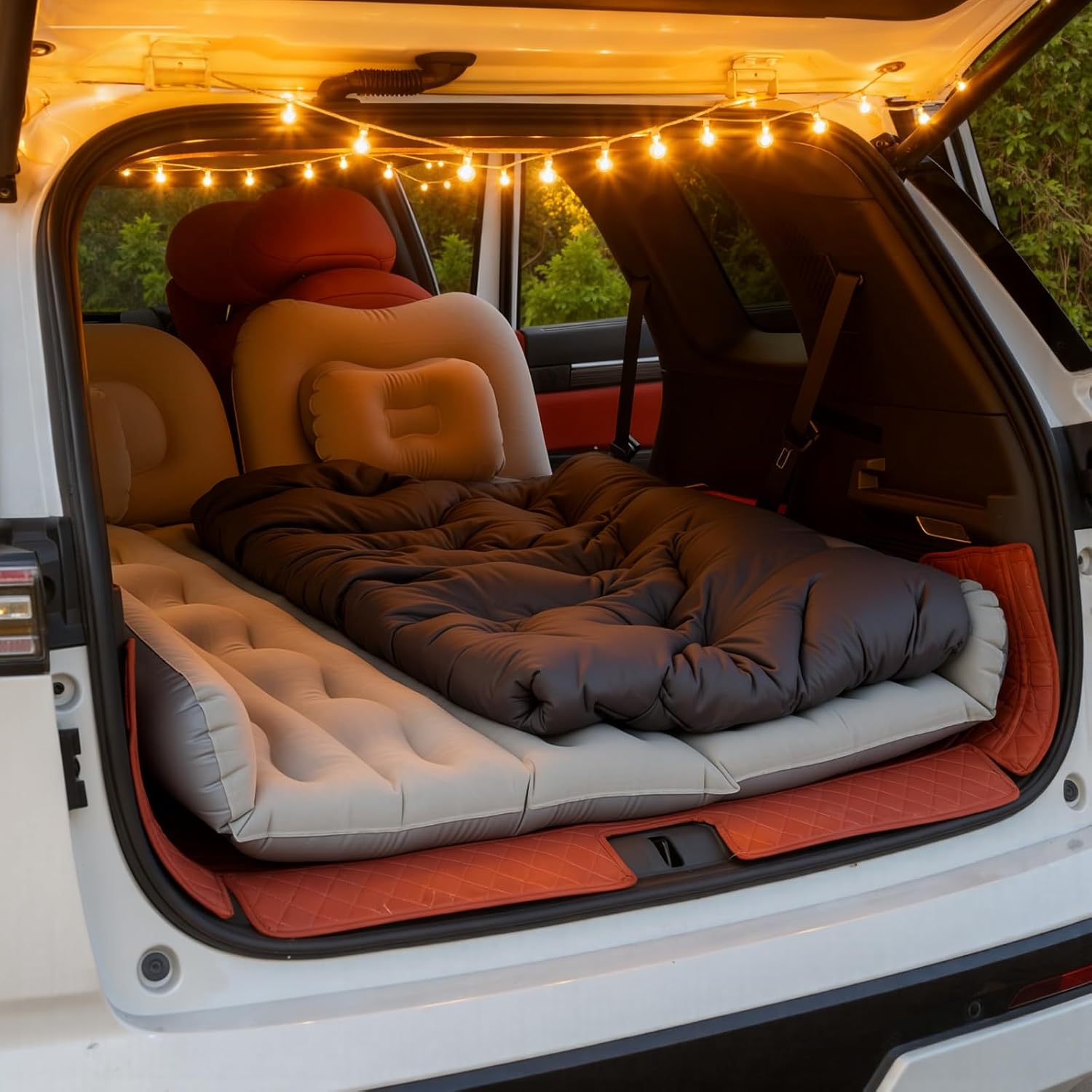 Car Air Mattress for SUV, Quick Inflation Travel Bed with Air Pump, Portable Sleeping Pad for Camping, Fits Most Suvs and Sedans, Comfortable and Durable