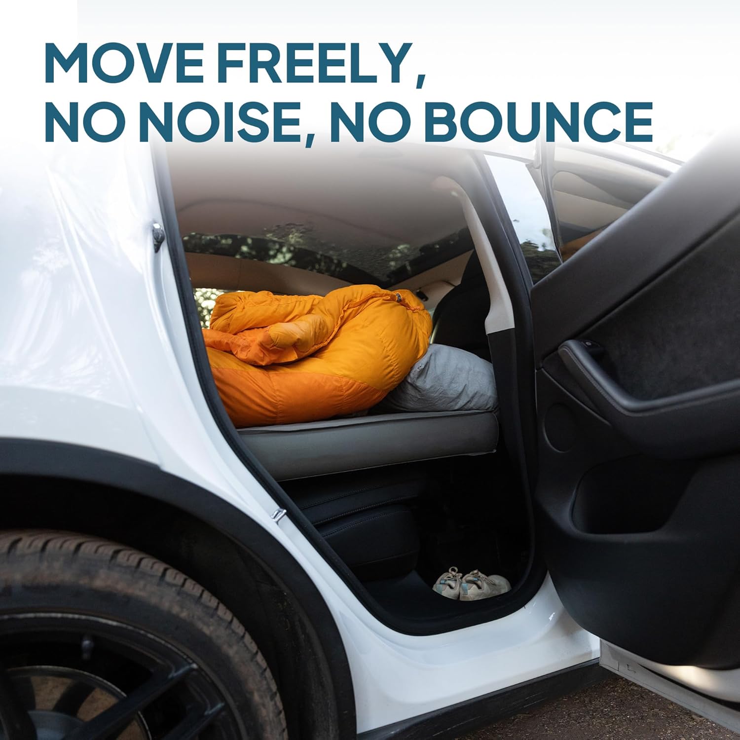 Camping Air Mattress with Foam for Tesla, Self Inflating Sleeping Pad with Air Pump, 4.5" Thick, R-Value 13, Model Y