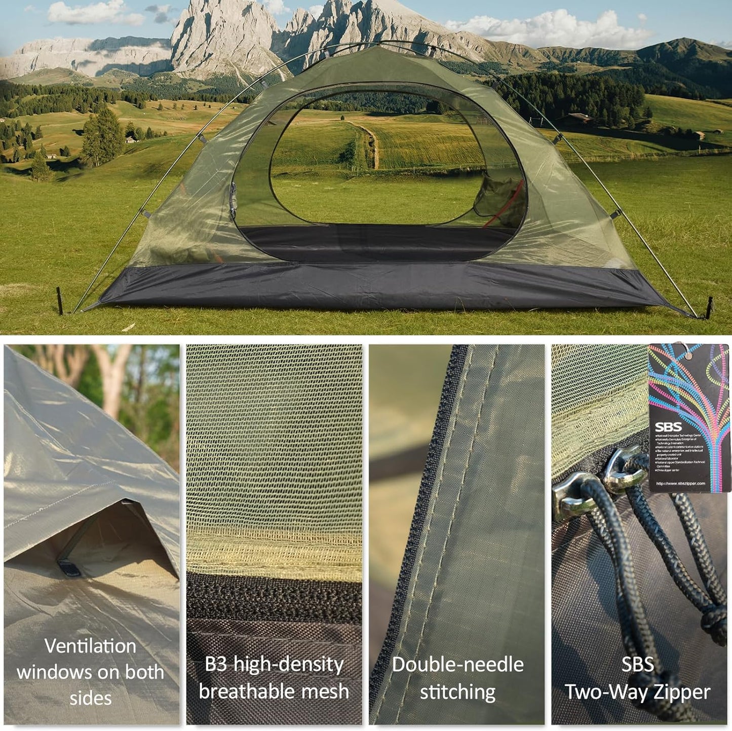 1/2 Person Backpacking Tent for 4 Season, Winter Ultralight Extreme Cold Weather Tents for Camping Easy Setup Waterproof Double Layer Tent for Family Outdoor Hiking Mountaineering