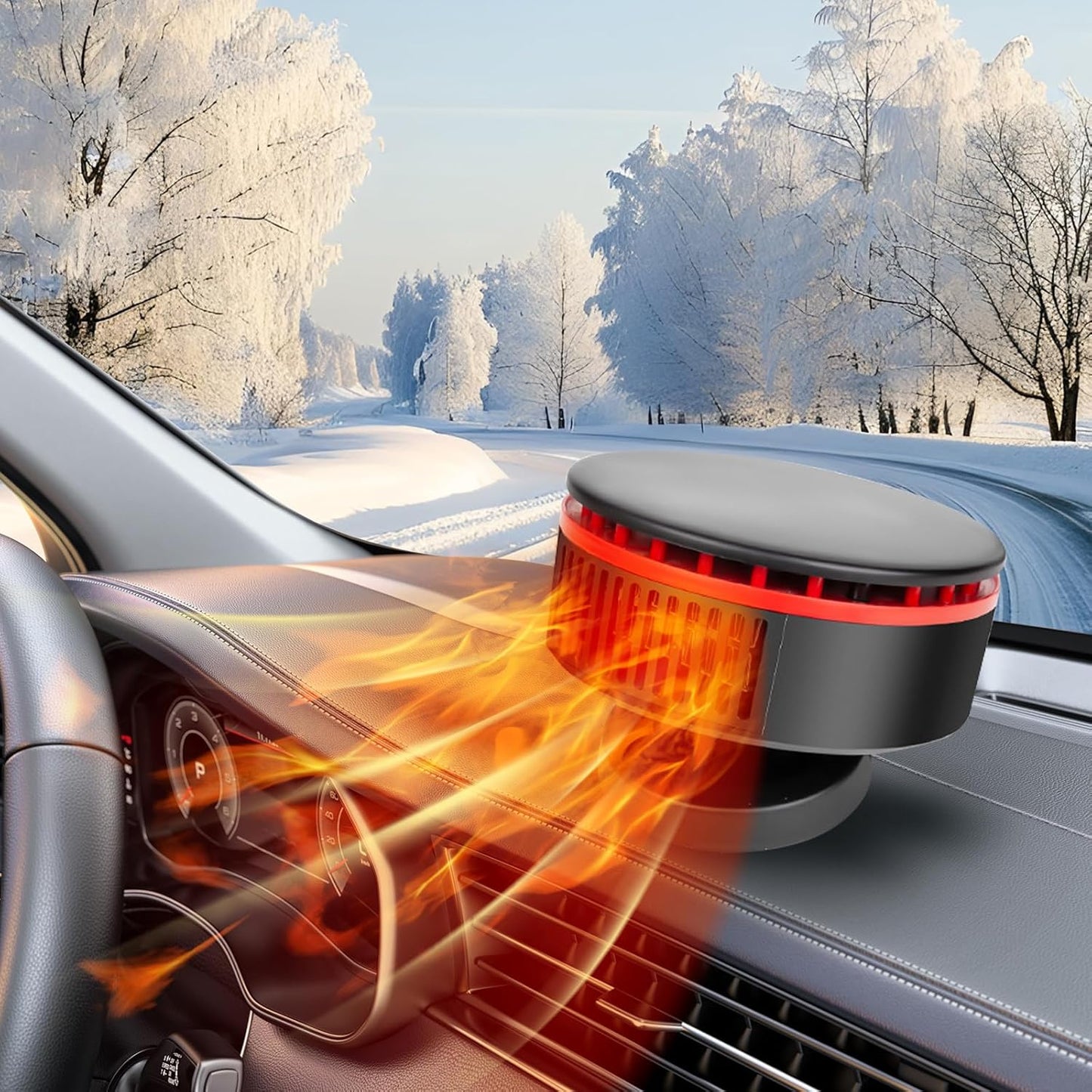 Car Heater Windshield Defroster and Defogger,12V Car Heaters for Vehicle,Portable Defrost Device Car Demister That Plugs into Cigarette Lighter for Car (N216)