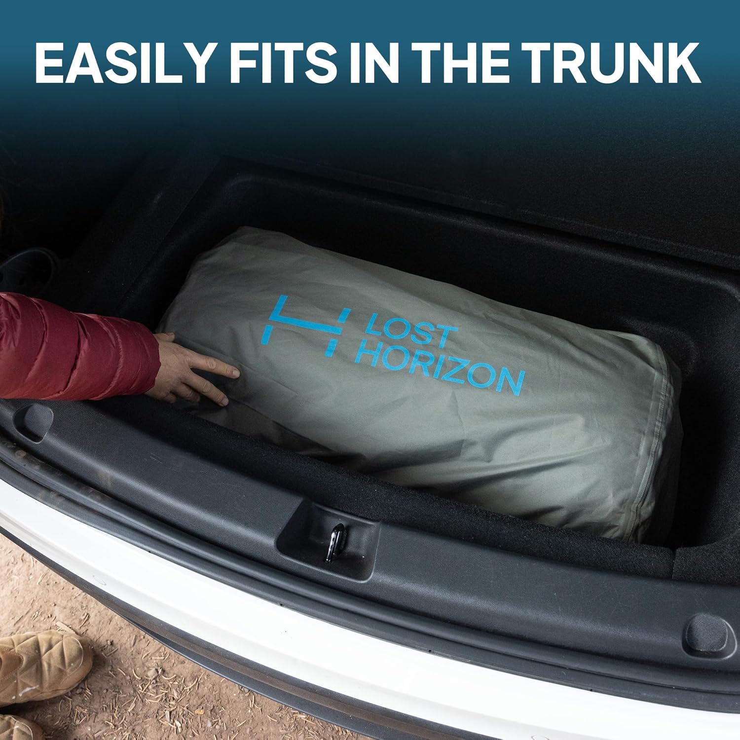 Camping Air Mattress with Foam for Tesla, Self Inflating Sleeping Pad with Air Pump, 4.5" Thick, R-Value 13, Model Y