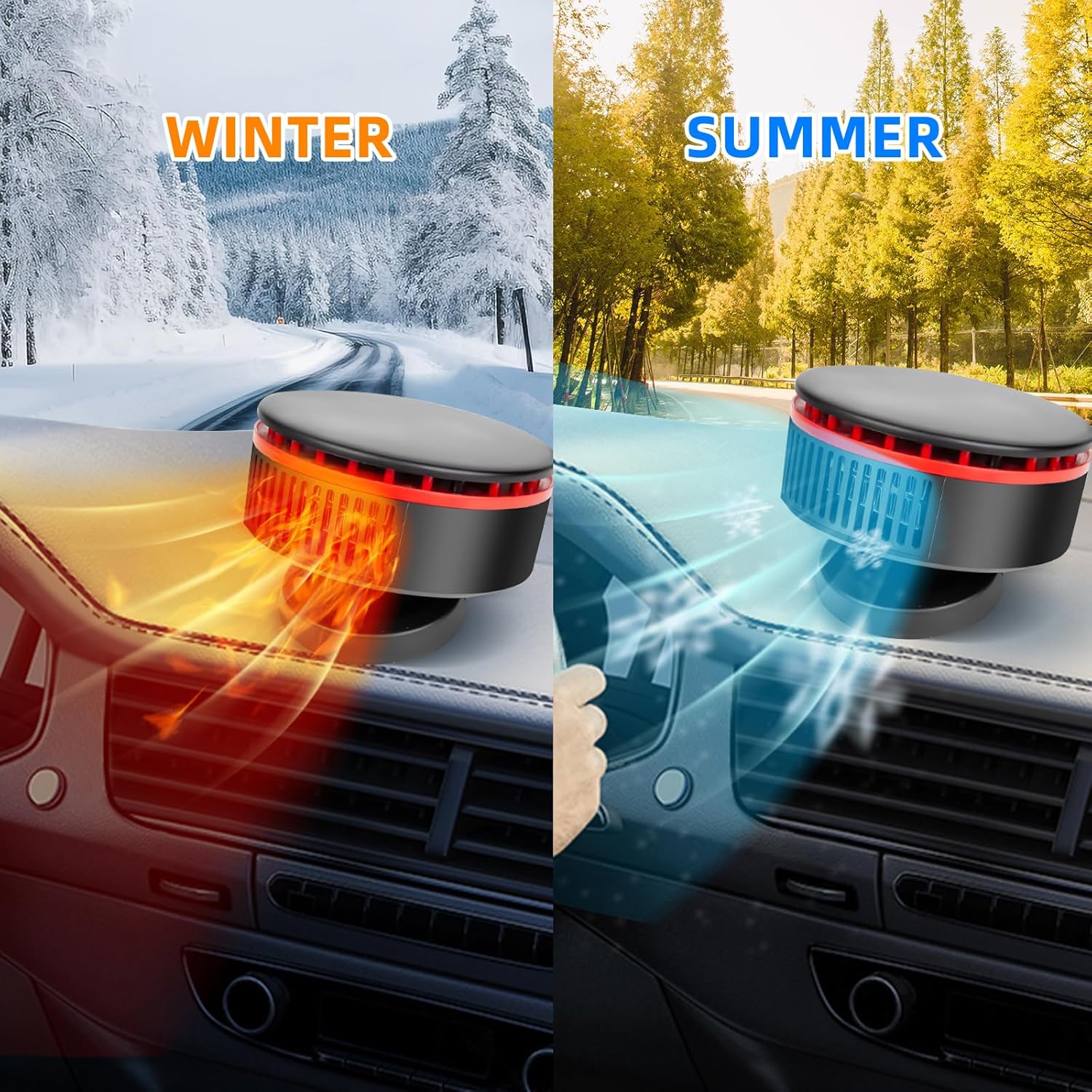 Car Heater Windshield Defroster and Defogger,12V Car Heaters for Vehicle,Portable Defrost Device Car Demister That Plugs into Cigarette Lighter for Car (N216)