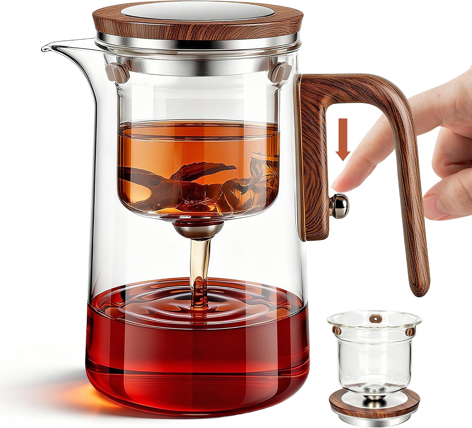 Enchant Tea Pot, Magic Witchcraft Enchanted Glass Teapot with Strainer -800ML