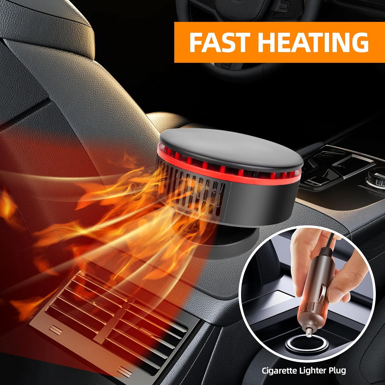 Car Heater Windshield Defroster and Defogger,12V Car Heaters for Vehicle,Portable Defrost Device Car Demister That Plugs into Cigarette Lighter for Car (N216)