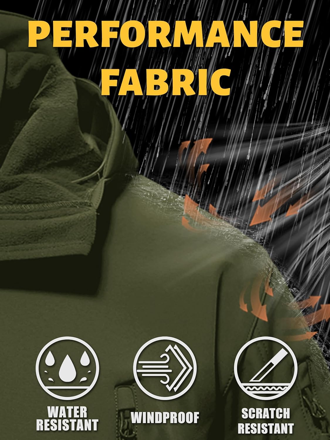 Men'S Special Ops Military Tactical Soft Shell Winter Warm Fleece Lined Jacket Rain Hood Coat Hiking Snowboard