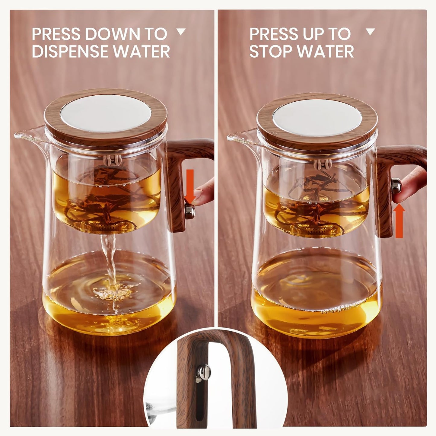 Enchant Tea Pot, Magic Witchcraft Enchanted Glass Teapot with Strainer -800ML