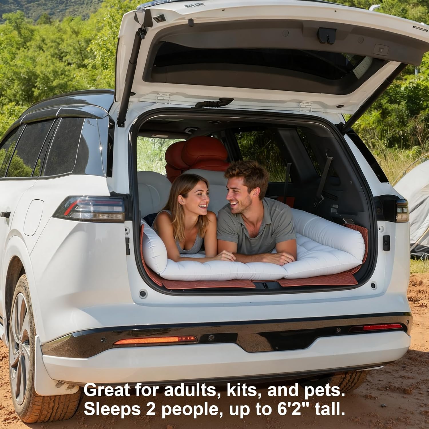 Car Air Mattress for SUV, Quick Inflation Travel Bed with Air Pump, Portable Sleeping Pad for Camping, Fits Most Suvs and Sedans, Comfortable and Durable