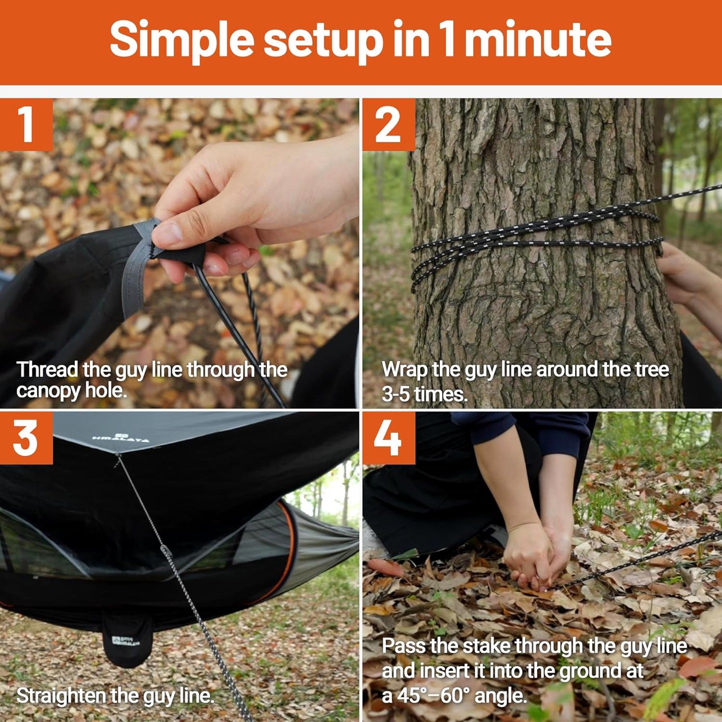 Himalaya Camping Hammock with Rain Fly Tarp & Mosquito Net, Portable Camping Hammock for Adults, Waterproof, Lightweight, Backpacking, Travel & Survival, Outdoor & Indoor Yard