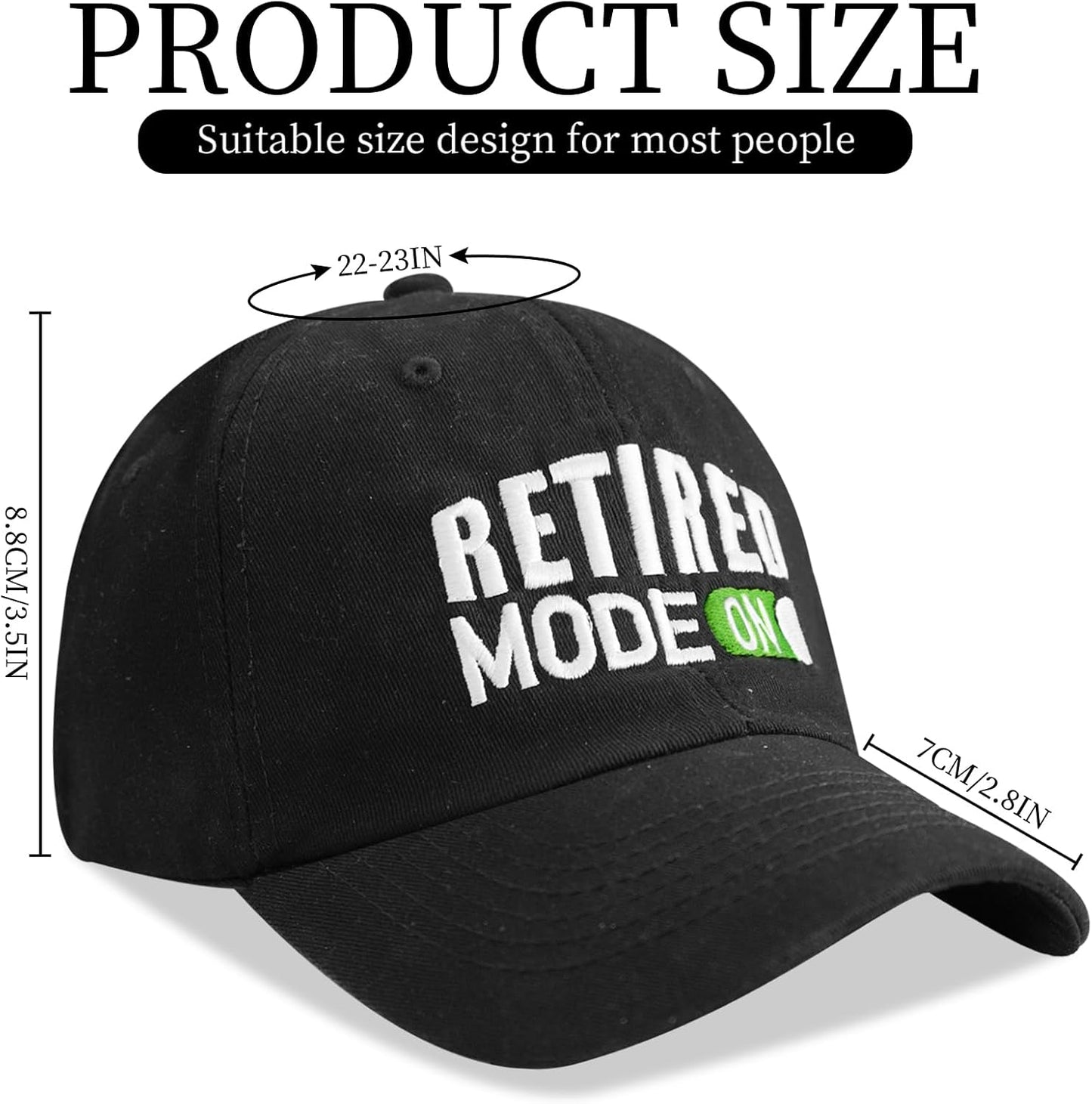 Embroidered Retired Hat, Retirement Gifts, Adjustable Cotton Breathable Colorful Baseball Cap