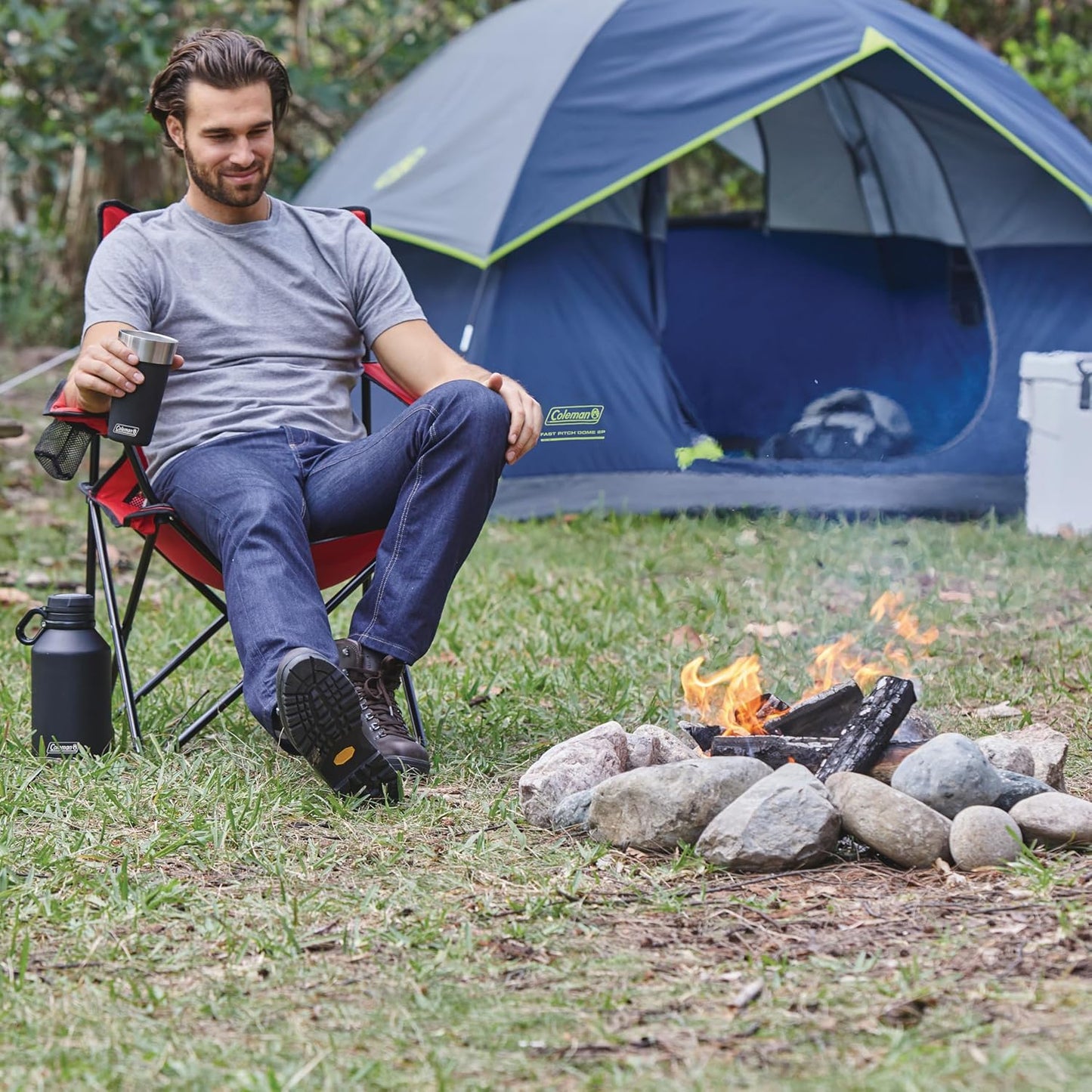 Sundome Camping Tent with Rainfly, 2/3/4/6 Person Tent Sets up in 10 Mins, Weatherproof Shelter for Camping, Festivals, Backyard, Sleepovers, & More