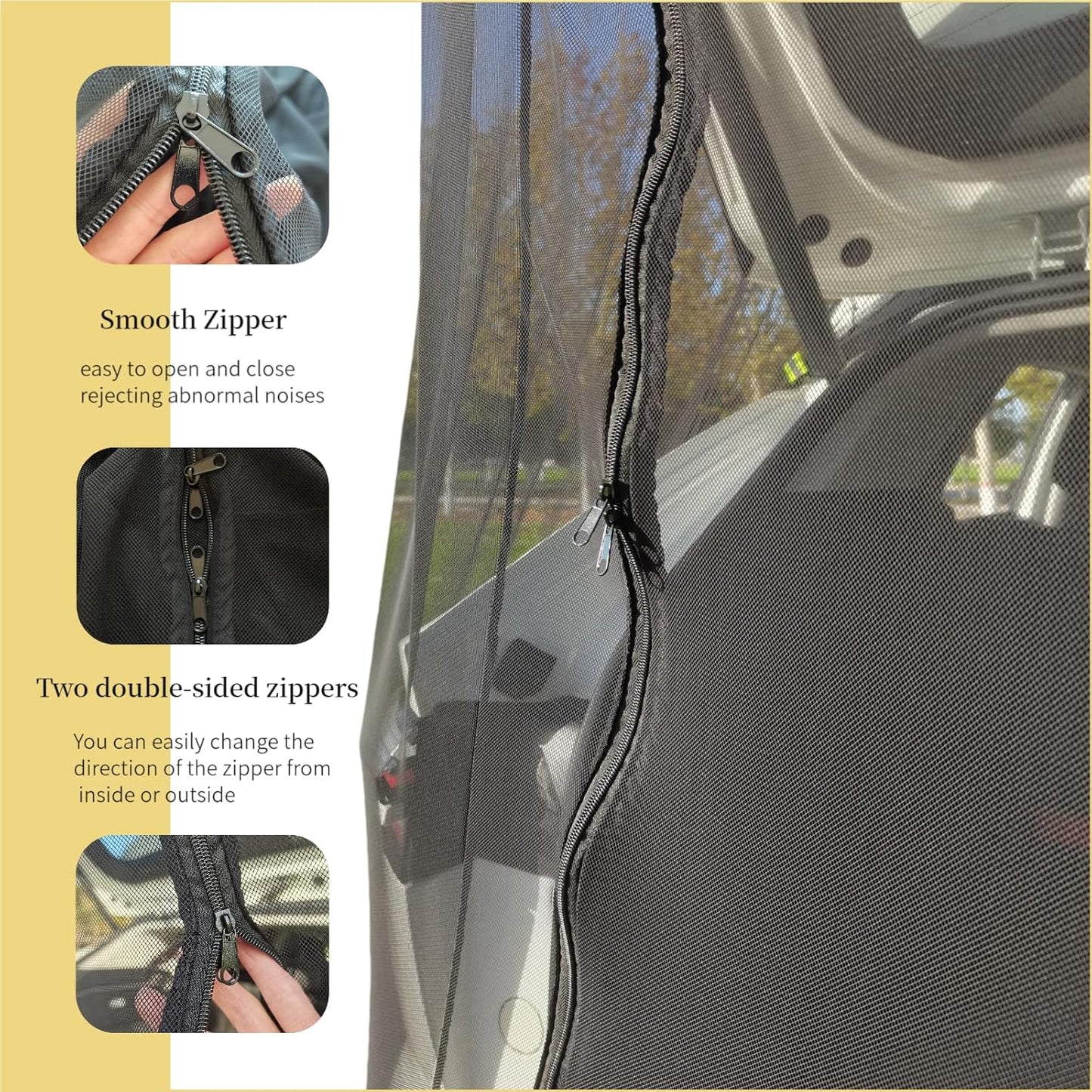 Car Camping Tailgate Mesh Screen for SUV, Mini Van, Great for Ventilation and Mosquito Prevention Car Camping Accessories