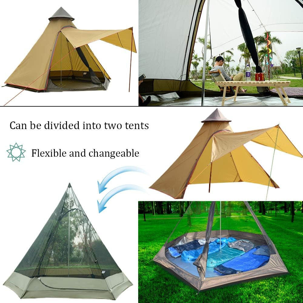 12'X10'X8'Dome Camping Tent 5-6 Person 4 Season Double Layers Waterproof Anti-Uv Windproof Tents Family Outdoor Camping Tent
