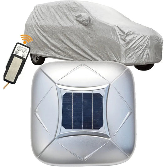 Solar Charging Smart Car Cover with Remote Control for Universal Cars Sunproof Sun Shade Canopy in Black Durable UV Protection