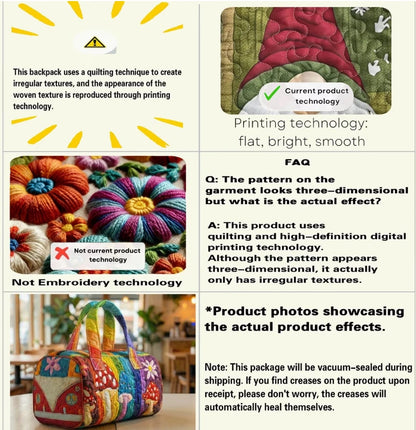 Quilted Outdoor Camping Travel Bag – Sport, Hiking, Beach & Training Tote, Personalized Custom Handbag