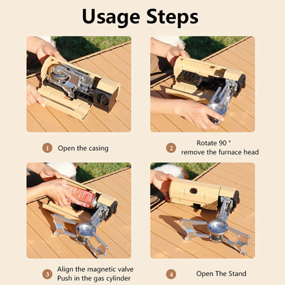 TARKA Camping Cassette Stove Outdoor Folding Gas Burner 2600w Fire Furnace Kitchen Cookware Suitable For Toursit Hiking Picnic