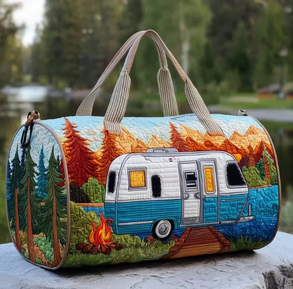 Quilted Outdoor Camping Travel Bag – Sport, Hiking, Beach & Training Tote, Personalized Custom Handbag