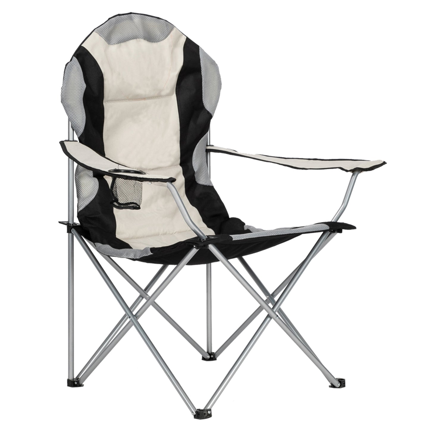 Camping Chair, Grey Iron Frame, Off-white