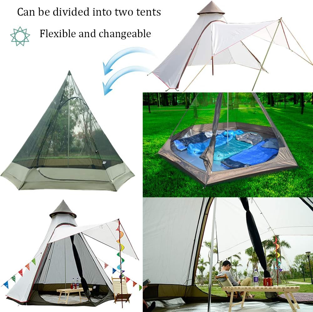 12'X10'X8'Dome Camping Tent 5-6 Person 4 Season Double Layers Waterproof Anti-Uv Windproof Tents Family Outdoor Camping Tent
